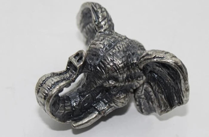 Ручка для ящика со слоновой головкой античные серебряные ручки дверь шкафа