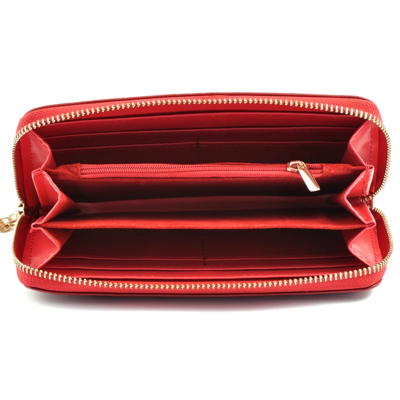 Женские Morning Glory тиснением натуральной Настоящая кожа на Молнии Сумочка Длинный