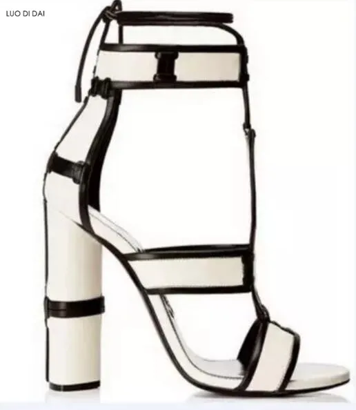 Женские сандалии гладиаторы с открытым носком джинсовые на высоком каблуке