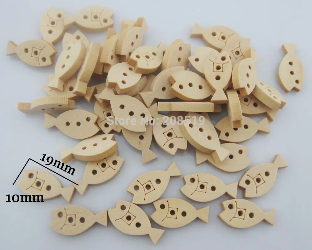 

WB0279 Baby clothes buttons Fish shape 150pcs/lot 10mm*19mm natural wood DIY scrapbooking accessories