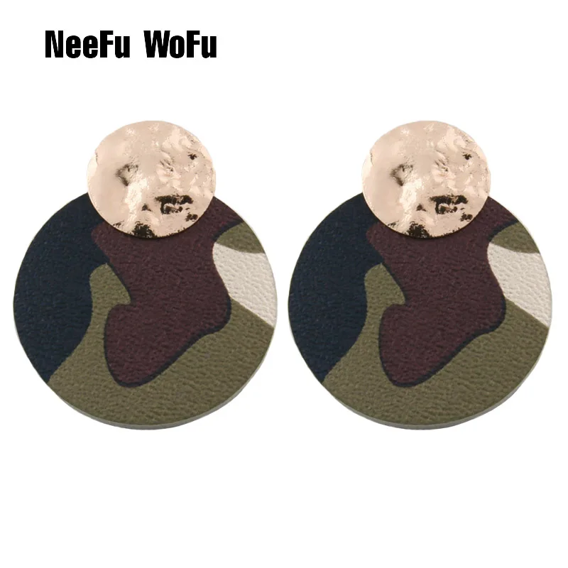 NeeFu WoFu кожаные серьги в виде капли воды большие из сплава меди длинные женские Brinco