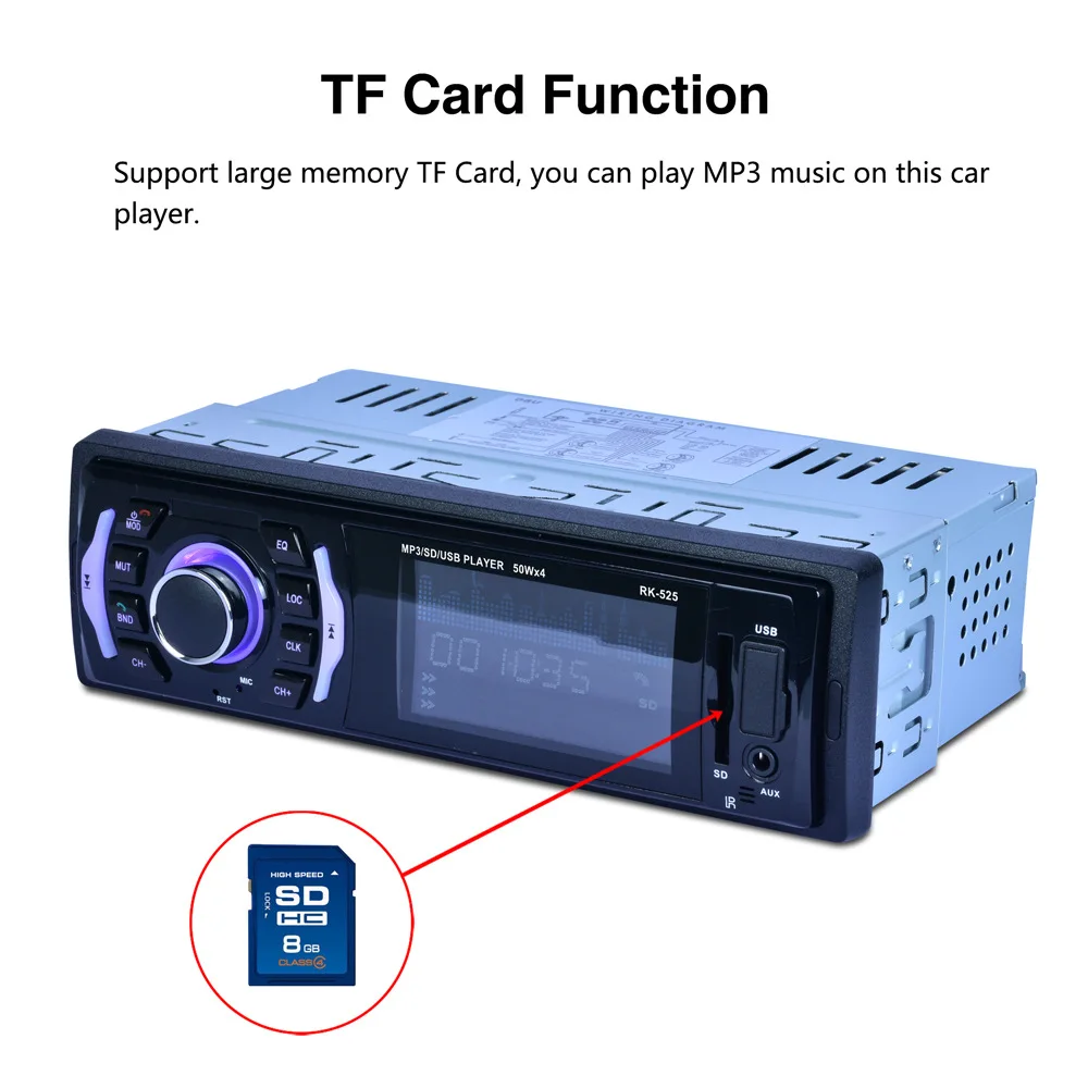 1 Din Автомобильный MP3 плеер с Bluetooth аудио приемником FM радио Поддержка
