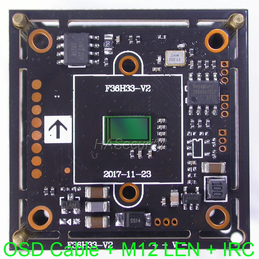 AHD-H / CVBS 1/2.7 "GalaxyCore GC2023 GC2033 CMOS + FH8536H CCTV camera module PCB board OSD cable IRC M12 LENs (UTC) | Безопасность