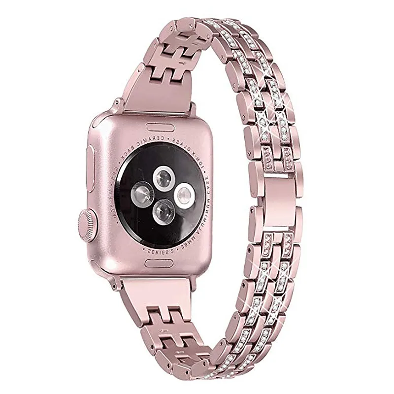 ASHEI со стразами и металлической ювелирный ремень для наручных часов Apple Watch, версии 44 мм 40 мм браслет для наручных часов iWatch серии 4/3/2 Apple Watch 38 мм, 42 мм полосы