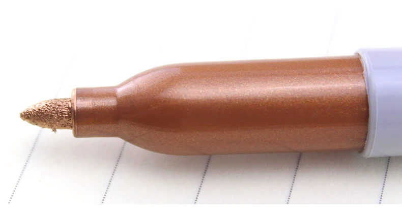 Sharpie 1,0 мм, серебро, золото, бронза, металлические перманентные маркеры для масла, светильник с темной поверхностью, бумага, металлическое стекло
