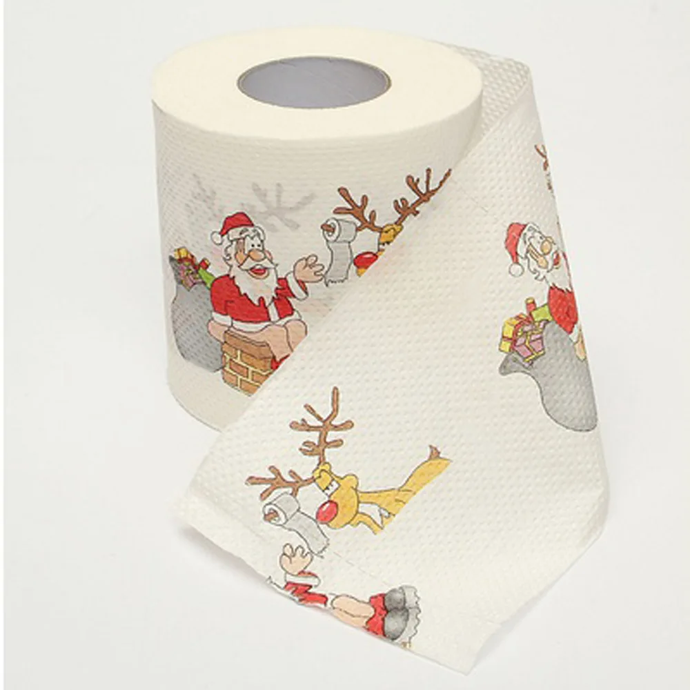 1 Roll Santa Claus Printed Merry Christmas Toilet Paper Tissue Table Room Decor Party Ornament DIY Craft | Дом и сад
