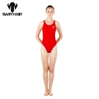 Профессиональный детский купальник HXBY Sharkskin для девочек, женский слитный купальник, женский купальный костюм, женские купальники