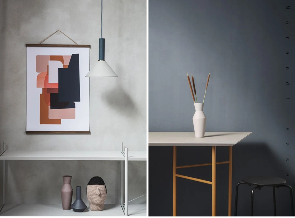 Нордическая Morandi шлифованная керамическая ваза ручной работы геометрические вазы настольная сушеные Цветочные украшения для дома вазы