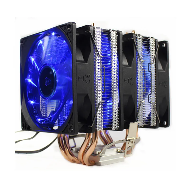 Синий 3PIN RGB светодиодный Процессор кулер 4-Heatpipe двойная башня 12V 9 см вентилятор охлаждения радиатора для LGA 1150/1151/1155/1156/775/1366 AMD - Цвет лезвия: Синий