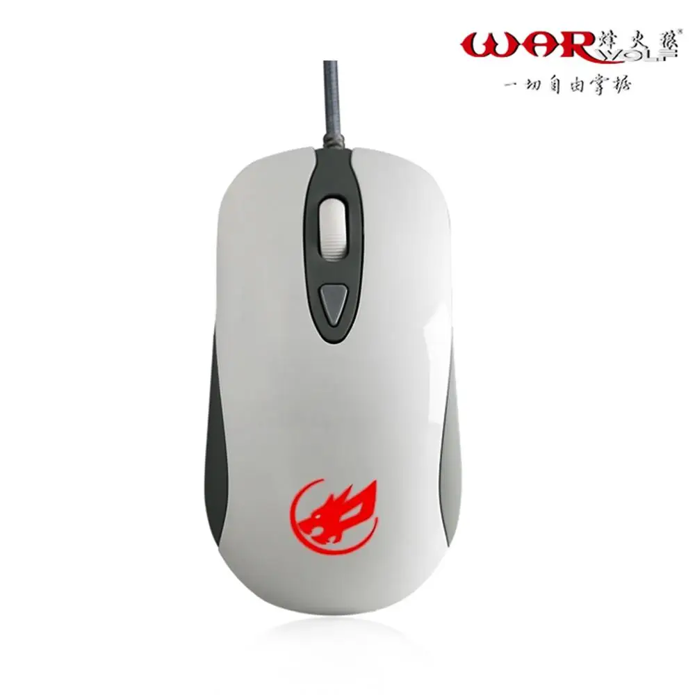 Белый WarWolf профессиональная 2400 dpi 4 кнопки 4D USB Оптическая Проводная игровая мышь Мыши компьютерные мыши для любителей геймеров - Цвет: Белый