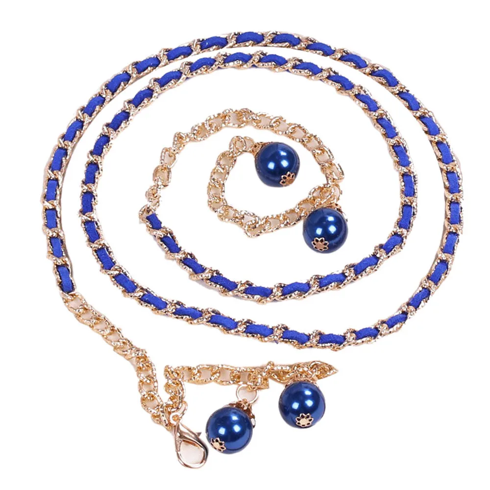 Женская Мягкая модная металлическая цепочка с жемчугом удобная L50/0107 | Аксессуары