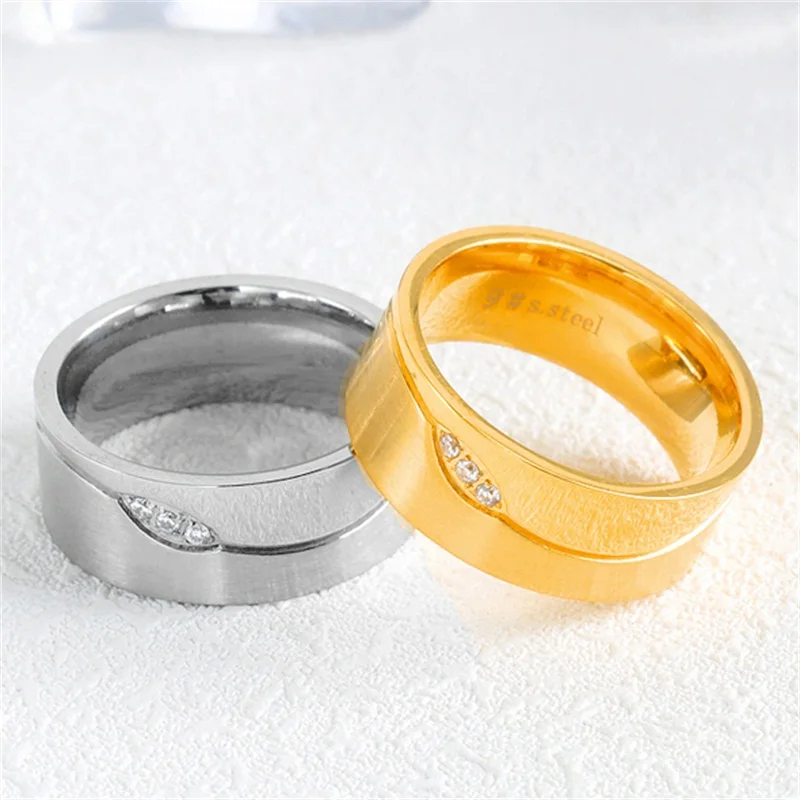 Простые мужские кольца V.YA в стиле панк из нержавеющей стали модное Золотое