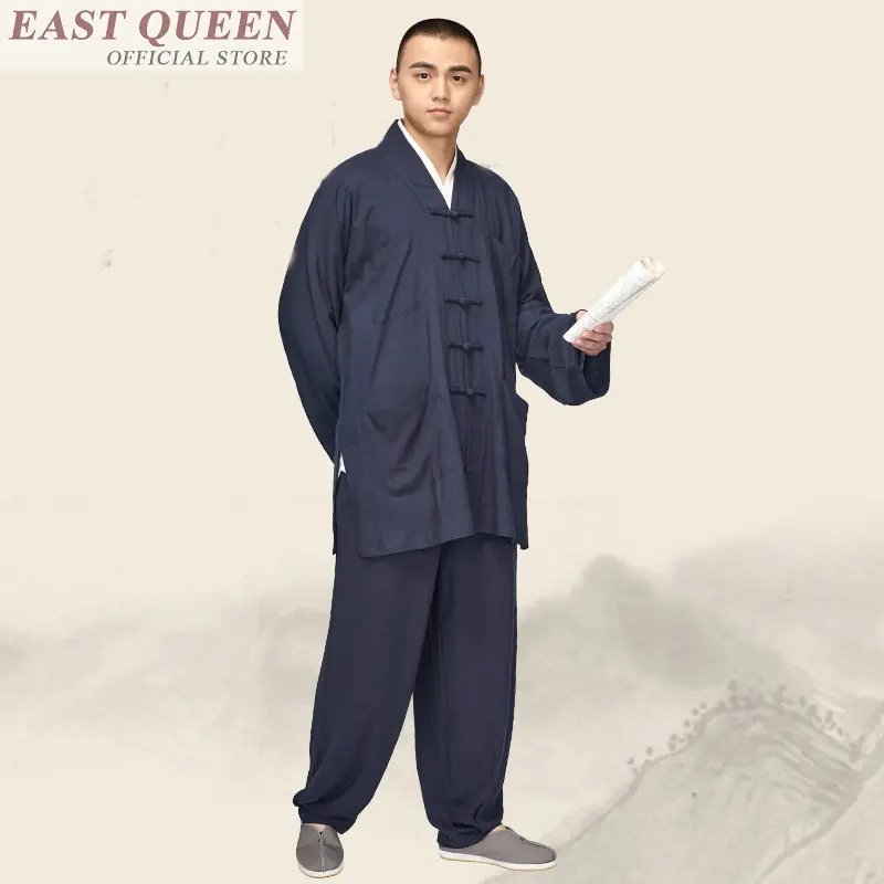 

Buddhist monk robes for men male shaolin monk clothing wushu kung fu buddhist meditation clothing FF646 A