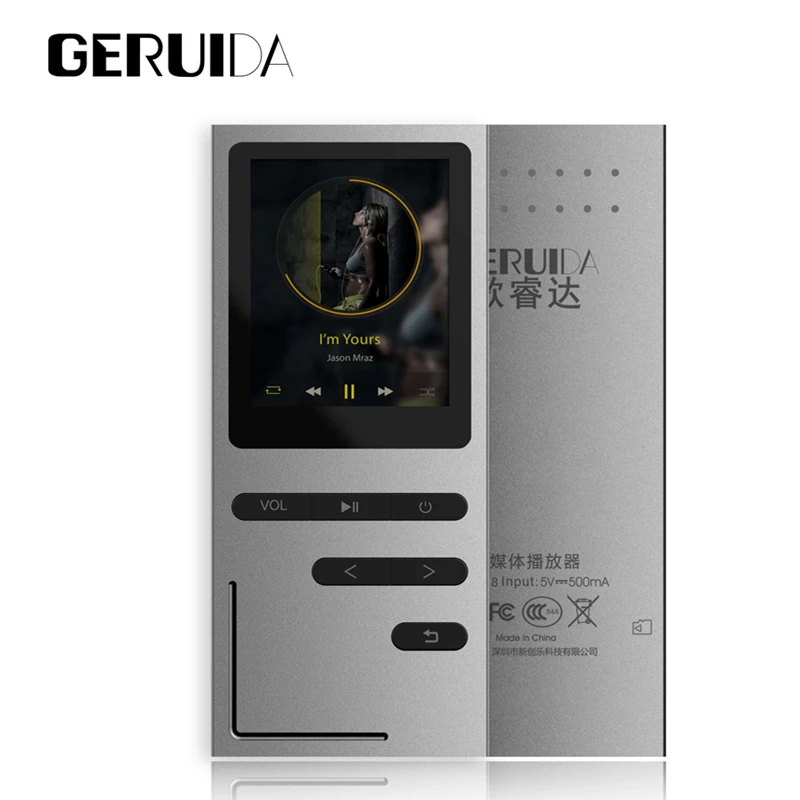 Mp3 плеер GERUIDA Hifi музыкальный MP3 8 ГБ металлический корпус без потерь экран 1 дюйма