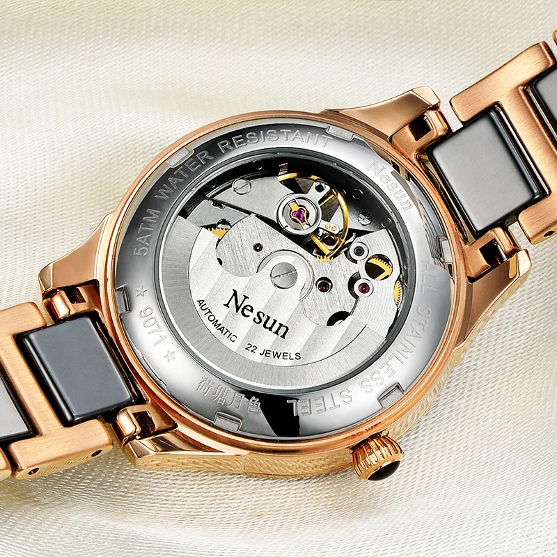 Новинка Switzerland Nesun Hollow Tourbillon женские часы роскошные Брендовые Часы
