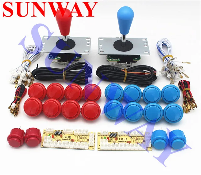 Model 6 2 игрока Zero Delay DIY PC аркадные игровые наборы для Mame Fighting Games джойстик+ sanwa Стиль Кнопка+ провод USB - Цвет: Model 6