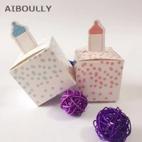 10pcspack diy baby bottles duck pattern kids birthday party gift boxes baby shower candy boxes bomboniera giveaways box