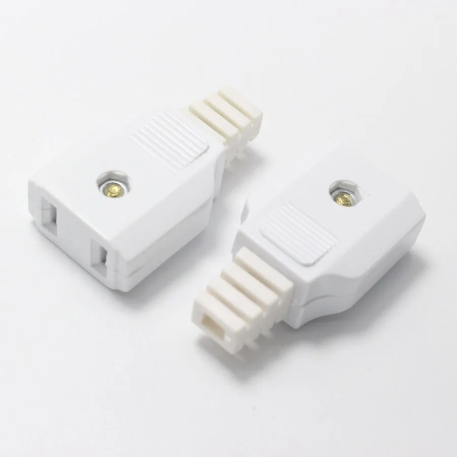 AC Белый 10 А 250 В 2pin 1 шт. штекер+ 1 шт. женский разъем электрическая розетка разъем для расширенного шнура питания разъем