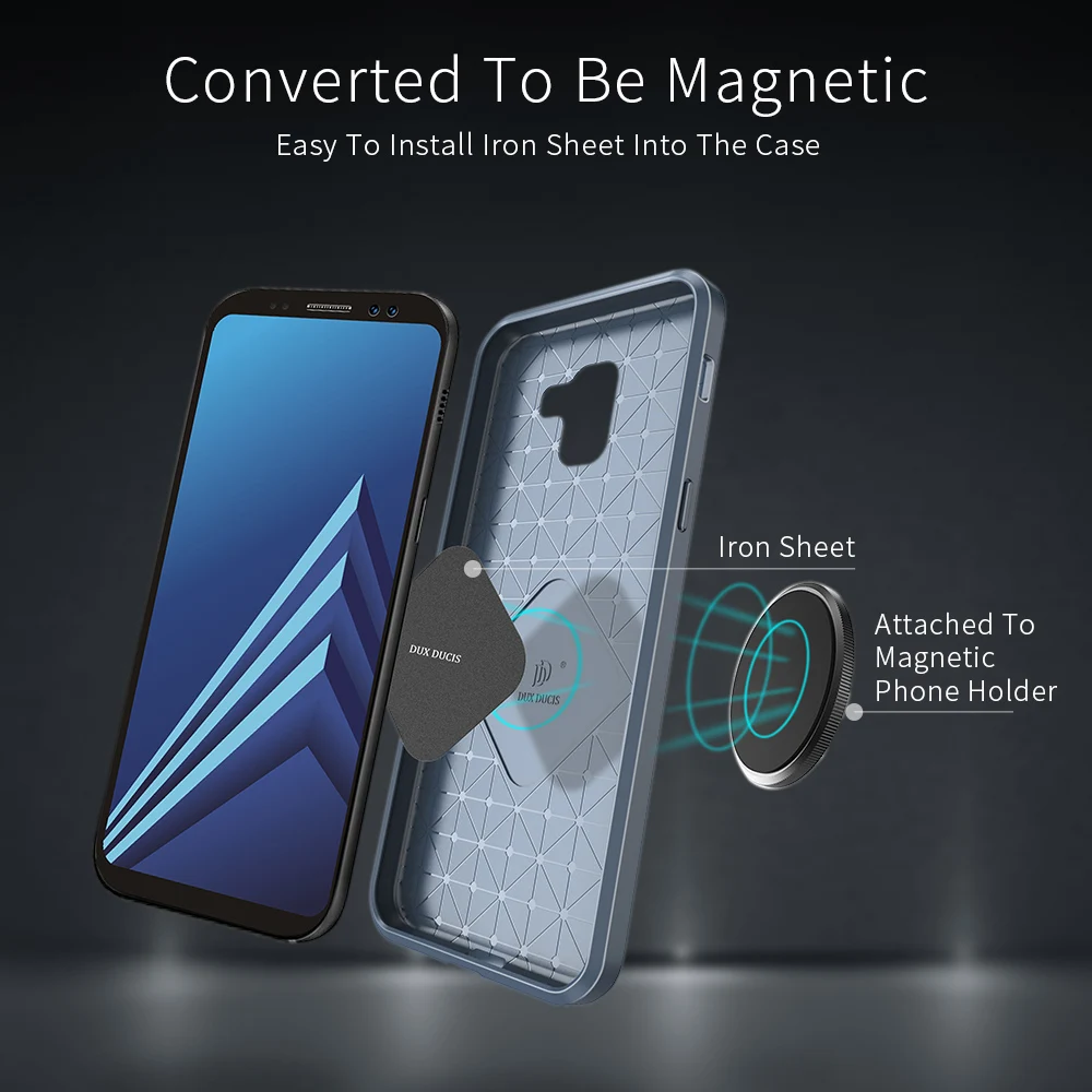 Магнитный силиконовый чехол DUX DUCIS для Samsung Galaxy A8 2018 Мягкий защитный телефона Plus A 8