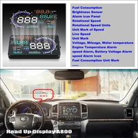 car hud head up display for toyota land cruiser lc100 lc200 v8 prado obd safe driving screen projector refkecting windshield