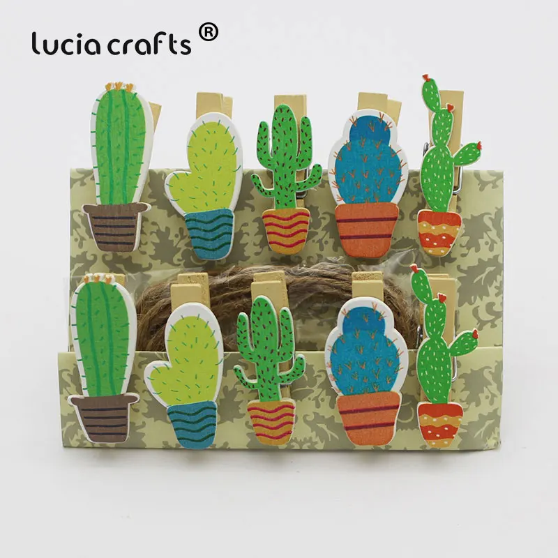 Lucia crafts 1 упаковка 3,5*2 см Мультфильм деревянный зажим пеньковая веревка фото бумага ремесло для альбома домашний декор DIY офисные принадлежности E1202