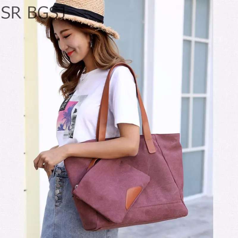 Бесплатная доставка 4 цвета женская сумка из парусины через плечо для покупок с