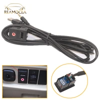 reamocea 1pc 150cm car boat aux usb port 3 5mm extension cable lead mounting panel headphone male jack flush mount adapter