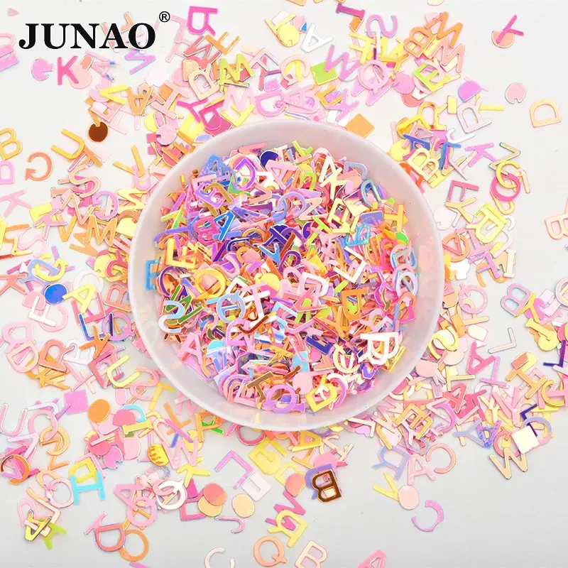 Mix Color Letter 10g JUNAO 10 г микс цветов микс форма блестки маленькие буквы для ногтей Блестки для лица для ногтей конфетти декорация Блестки для скрапбукинга поделки - Цвет: Mix Color Letter 10g