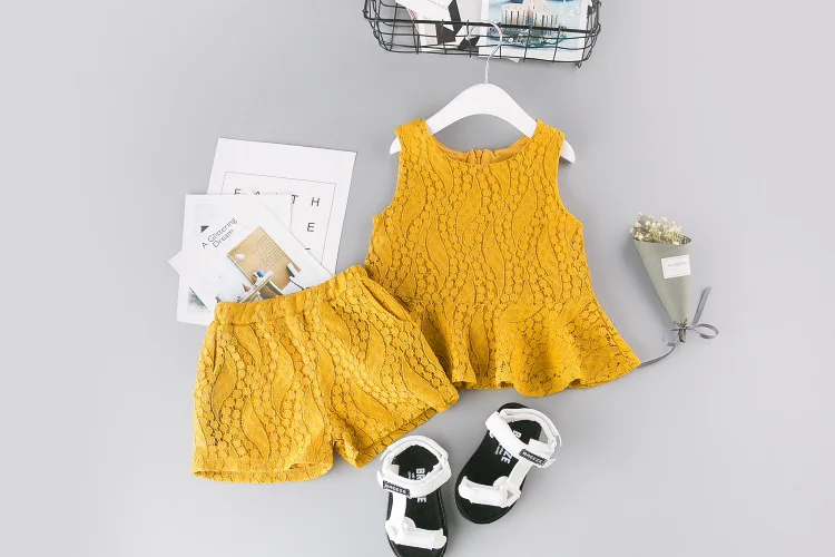 Комплект из 2 предметов для девочек R &amp Z кружевной жилет и шорты модная летняя