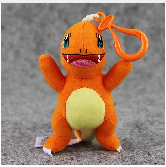 9~ 11 см Kawaii аниме Mew Piplup Squirtle Bulbasaur Eevee плюшевая игрушка мягкая кукла подвеска брелок с крючком - Цвет: 1Pcs Charmander