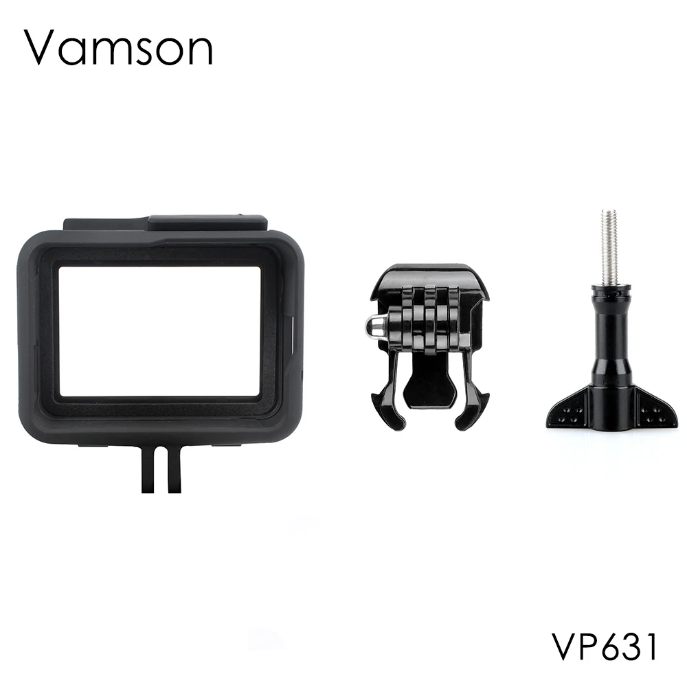 VP631 Vamson для Gopro аксессуары защитная рамка чехол задняя крышка корпус крепление Hero7 6 5 черный 7 серебристый/белый VP631 - Цвет: VP631
