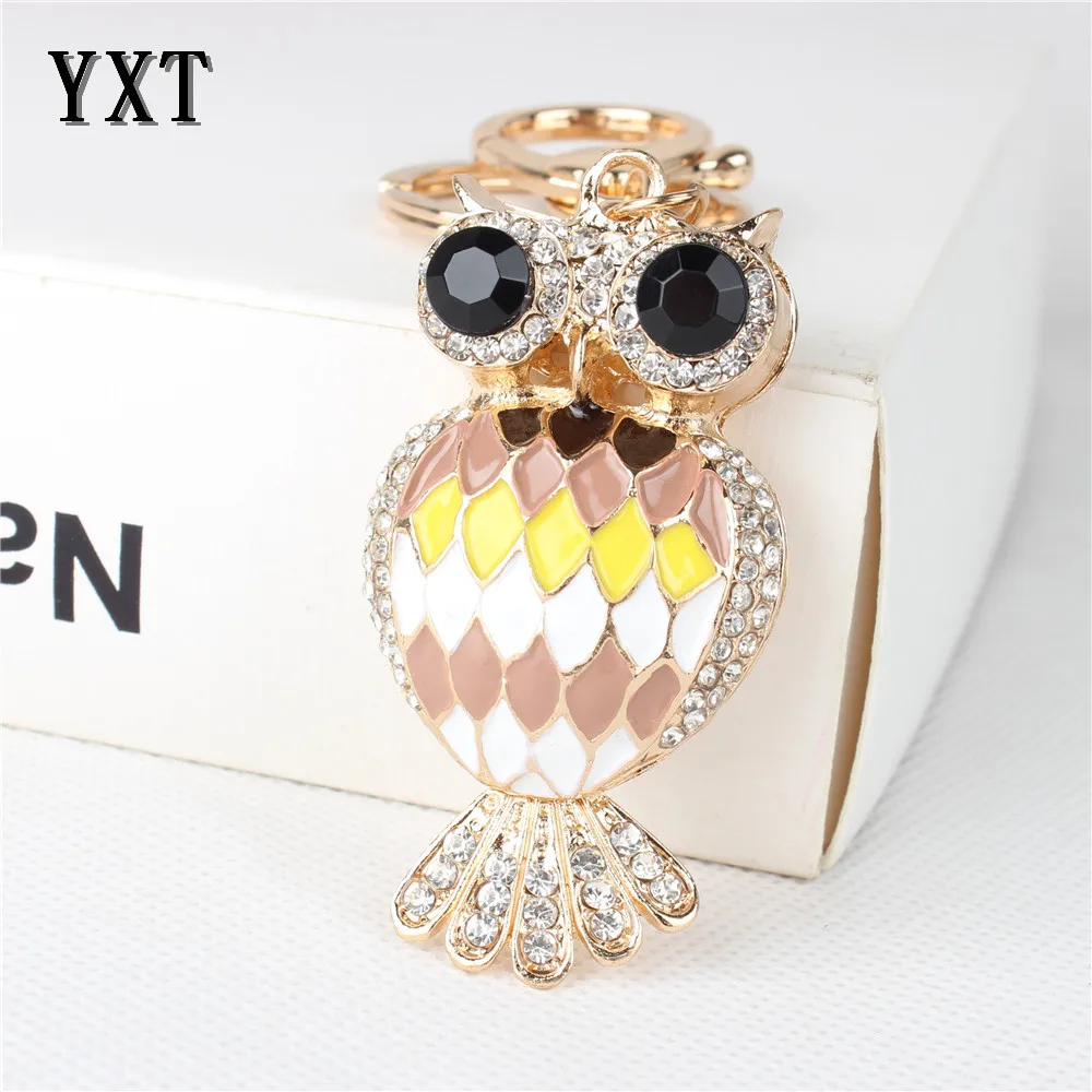 

Fashion Owl Black Eyes New Cute Crystal Charm Pendant Purse Bag Car Key Ring Chain Wedding Party Jewelry Good Gift