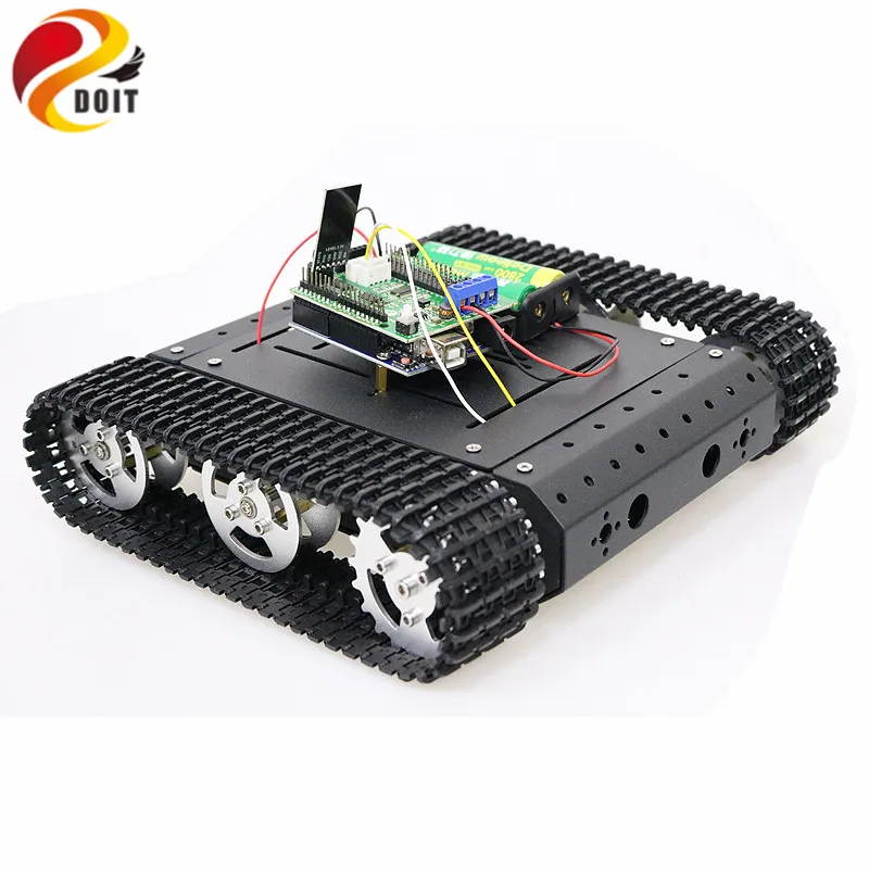 WiFi/Bluetooth/PS2 управление TC100 RC комплект шасси с роботом баком модулем WIFI + плата UNO R3