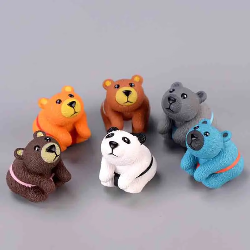 Милый медвежонок 6 шт. миниатюрные фигурки для сада украшения тортов садовые