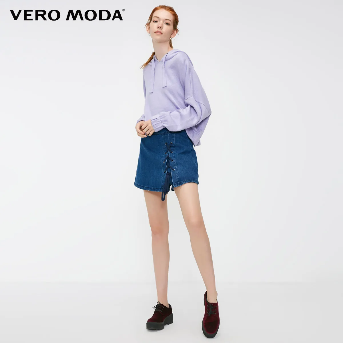 Vero what Moda на шнуровке декоративный хлопок джинсовая юбка | 318343508