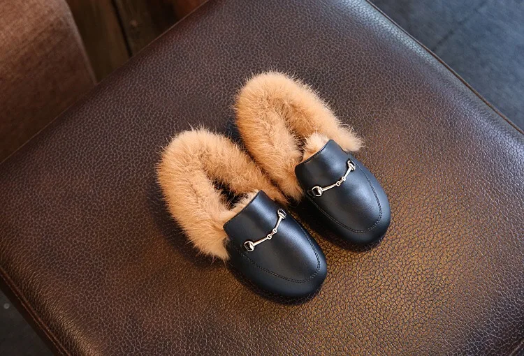 Baby shose witer/Обувь для новорожденных мальчиков и девочек; детская обувь из натуральной кожи с мехом