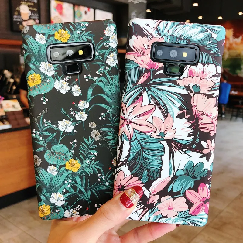 Note9 Luminous Flower Leaves Case for Samsung Galaxy Note 9 8 Hard Thin Cover Coque S8 S9 Plus s8plus Cases |