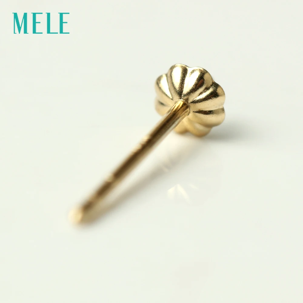 Меле Настоящее 18K золото ушной стержень для сережек 13mmX2.8mm DIY ювелирные аксессуары