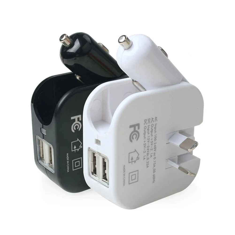 2.1A 2-в-1 двойной Порты и разъёмы переносной usb-адаптер для Зарядное устройство дома стены автомобиля Зарядное устройство комбинированная настенная зарядка автомобиля зарядное устройство для Зарядное устройство USB Порты и разъёмы EU/UK/US вилка