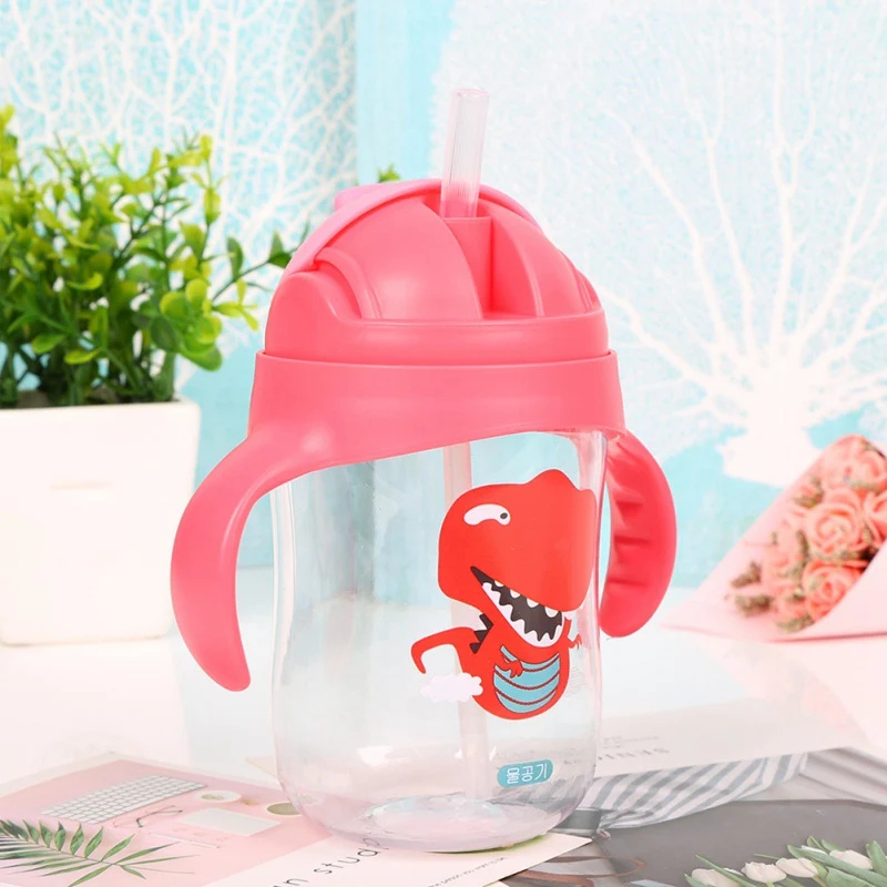 

Baby Learning Drinking Water Bottles Feeding Sippy Cups With Handles And Strap Newborns Kids Cute Cartoon Leakproof Cup