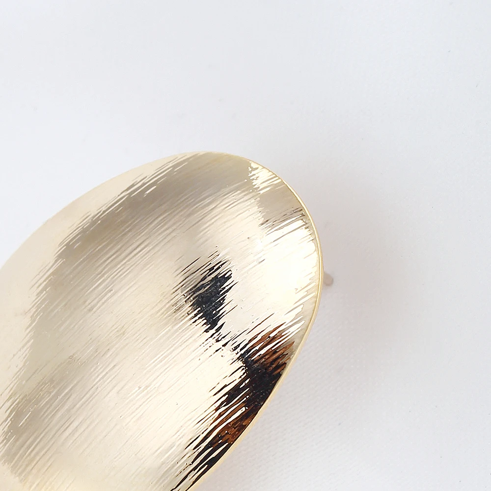 Женские серьги гвоздики овальной формы медные металлические простые