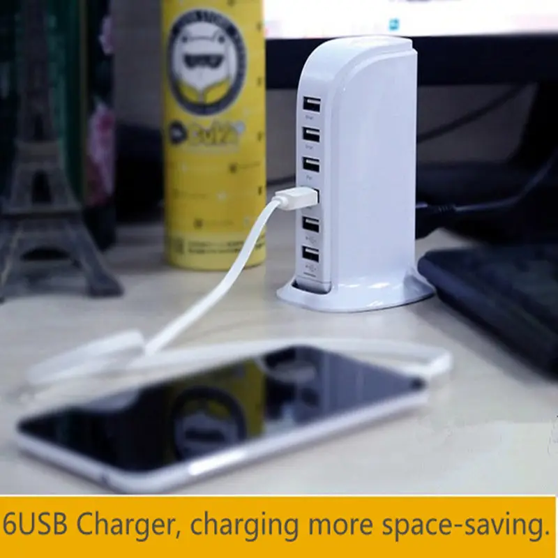 Aojun универсальное 6 портов USB зарядное устройство для iPhone iPad samsung несколько