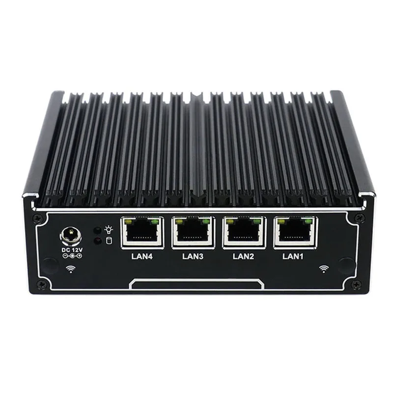 Newest Pfsense Fanless Mini PC with 4*LAN 1*COM Quad Core Celeron J1900 Firewall Multi-function Router Security Mini Computer