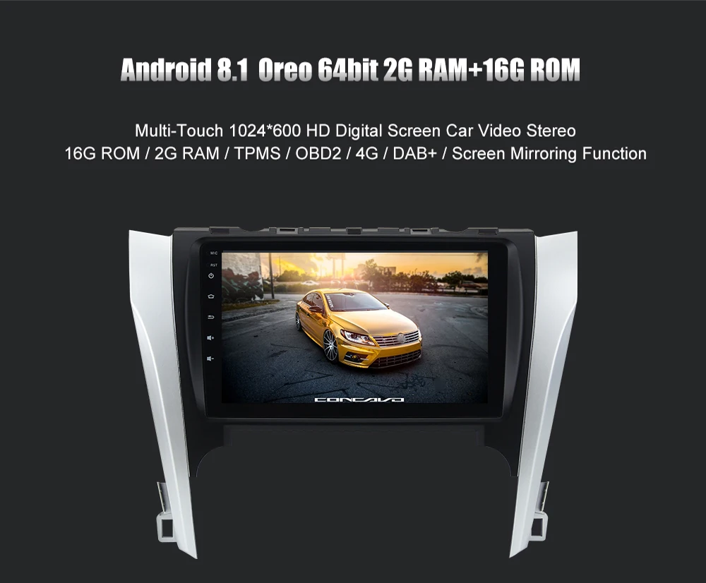 Dasaita 10 2 &quotAndroid 8 1 Автомобильный gps плеер Navi для Toyota Camry 2012 2013 2014 с 2G + 16G