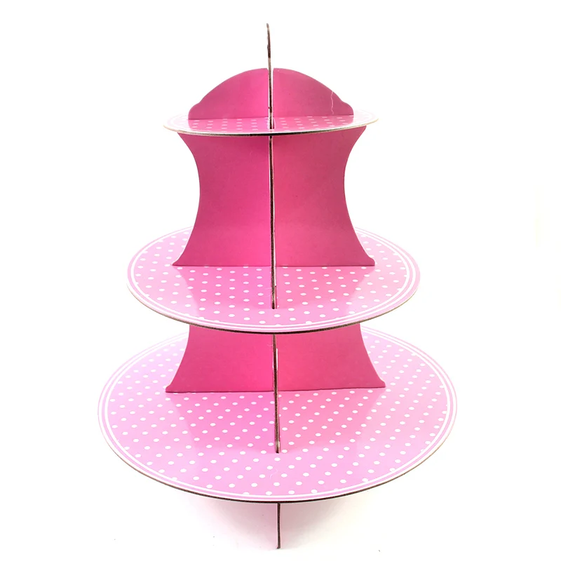 3 яруса Свадебный день рождения картонная посуда для кексов бумажные подставки