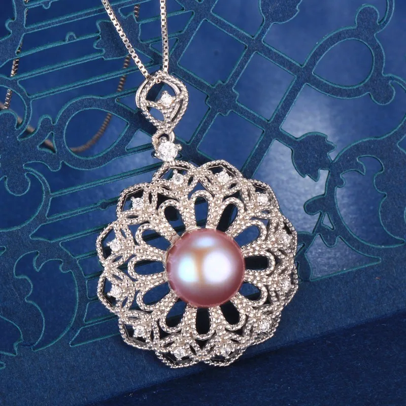 

Dainashi vintage and luxury925 sterling silver pearl pendants and necklaces fine jewelry like sun flower shining bright
