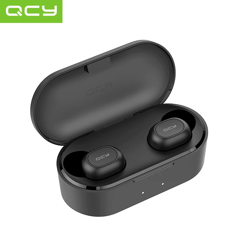 Black QCY QS2 TWS Bluetooth V5.0 гарнитура спортивные беспроводные наушники 3D стерео наушники мини в ухо двойной микрофон с зарядным устройством - Цвет: Black