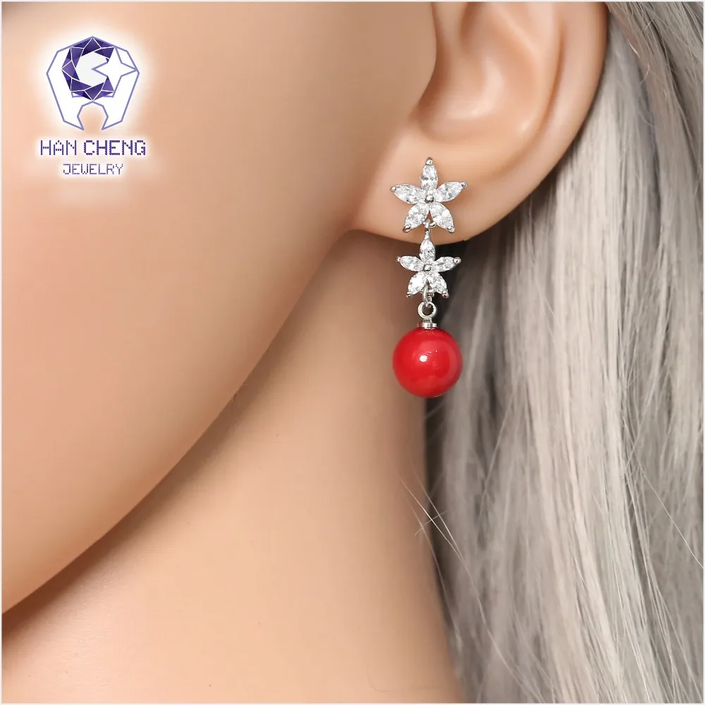 HanCheng Новая мода Роскошные звезды серебряные серьги для ногтей Висячие Длинные