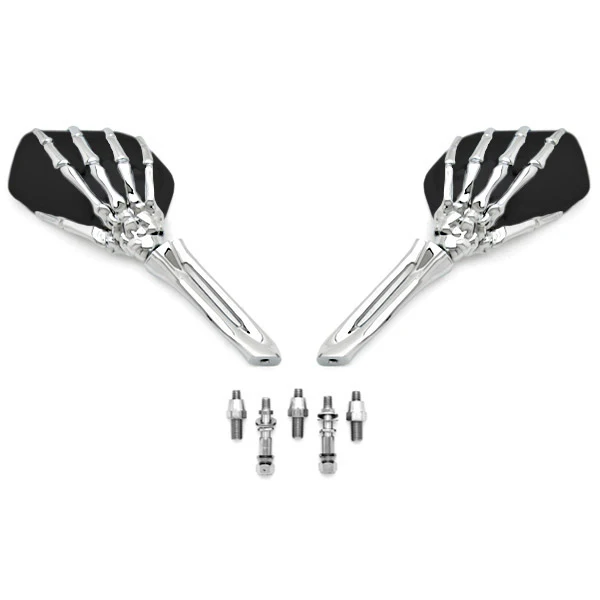 

Free Shipping Black/BlackChrome Skeleton Hand Motorcycle Mirrors For Honda CBR1000RR 2004-2007