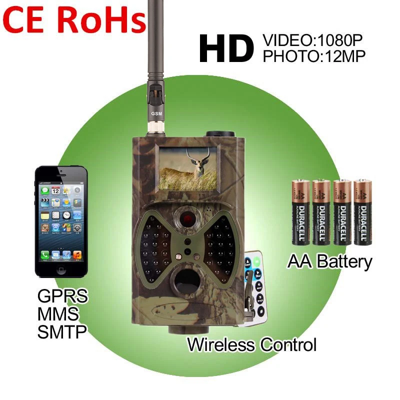 Охотничья камера для наблюдения за дикой природой фотоловушка HD разведки MMS GSM